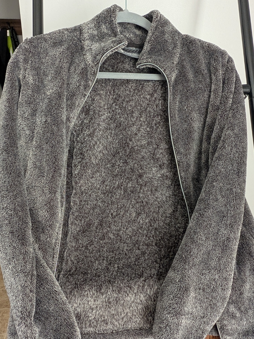 Free Country Plush Faux-Sherpa Zip Jacket in Charcoal